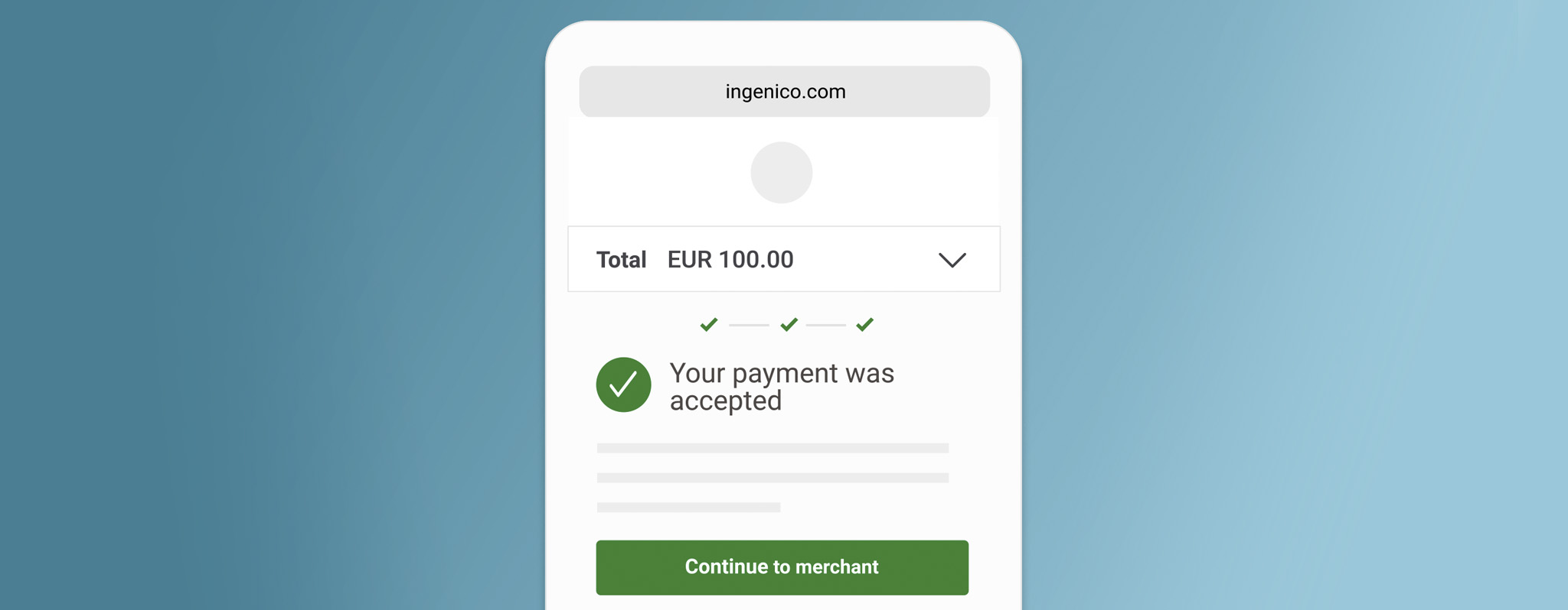 Ingenico payment page in mobile view